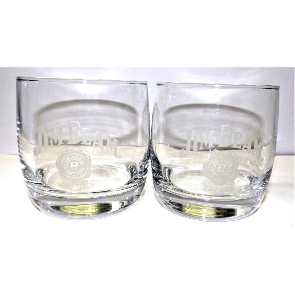 Jim Beam Bourbon 8 ounce glasses set of 2